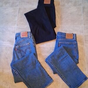 LEVIS BUNDLE 3 NEW 2 BLUE 1 BLACK All Premium Ribcage Straight Ankle 25/26